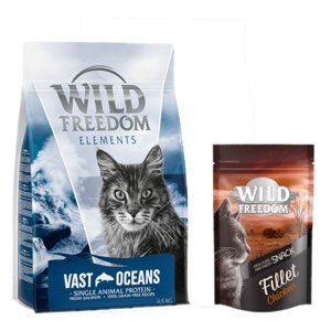 6,5kg Wild Freedom Adult "Vast Oceans" lazac száraz macskatáp+100g Wild Freedom Filet csirke macskasnack ingyen
