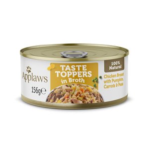 24x156g Applaws Taste Toppers Csirke zöldséggel húslében nedves kutyatáp 18+6 ingyen akcióban