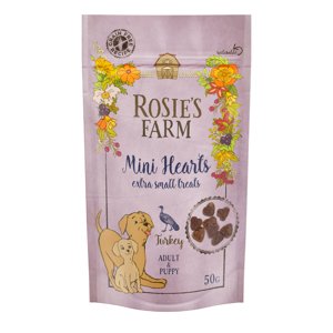 50g Rosie's Farm Puppy & Adult Snacks "Mini Hearts" pulyka kutyasnack dupla zooPontért