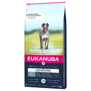 12kg Eukanuba Grain Free rendkívüli kedvezménnyel! száraz kutyatáp - Adult Large Breed lazac 12 kg