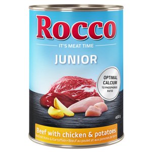 6x400g Rocco Junior Marha, csirke & burgonya nedves kutyatáp