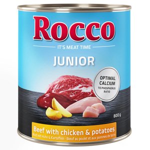 24x800g Rocco Junior Marha, csirke & burgonya nedves kutyatáp