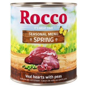 6x800g Rocco tavaszi menü nedves kutyatáp: marhahús, borjúszív, zöldség