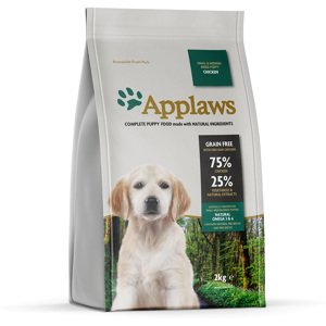 2x2kg Applaws Puppy Small & Medium Breed csirke száraz kutyatáp