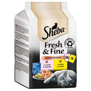 6x50g  Sheba Fresh & Fine lazac & csirke szószban nedves macskatáp