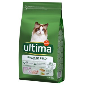 Ultima Cat Hairball pulyka & rizs - 4,5 kg (3 x 1,5 kg)