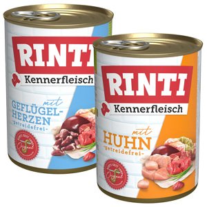 12x400g RINTI ínyenceknek gazdaságos csomag nedves kutyatáp - Szárnyas mix: csirke, szárnyasszív