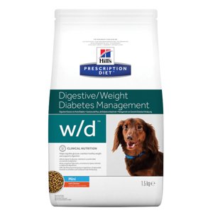 2x1,5kg Hill's Prescription Diet Canine w/d Mini Digestive/Weight/Diabetes Management száraz kutyatáp
