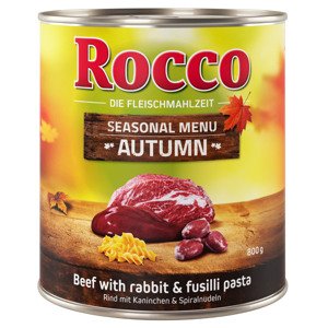 6x800g Rocco őszi menü nedves kutyatáp - marha, nyúl & spiráltészta