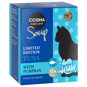 12x40g Cosma Soup  nedves macskatáp-Téli kiadás tonhal & tök