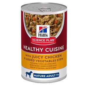 6x354g Hill's Science Plan Mature Adult 7+ Healthy Cuisine Stews csirke & zöldség nedves kutyatáp