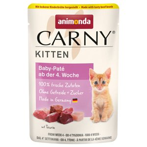 24x85g animonda Carny Kitten tasakos nedves kölyökmacskatáp-Baby-Paté marhahúsleveslével