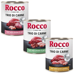 6x800g Rocco Classic Trio di Carne nedves kutyatáp- Mix 3 változattal