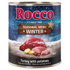 6x800g Limitált kiadású Rocco téli menü marha, pulyka & burgonya nedves kutyatáp