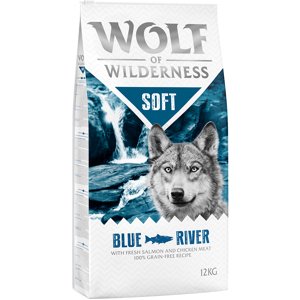 12 kg Wolf of Wilderness rendkívüli árengedménnyel- Blue River - lazac (Soft & Strong)