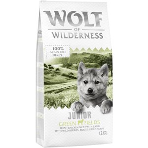 12 kg Wolf of Wilderness rendkívüli árengedménnyel- JUNIOR Green Fields - bárány