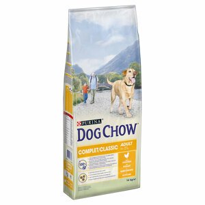 14kg PURINA Dog Chow Complet/Classic csirke száraz kutyatáp 12+2 kg ingyen akcióban