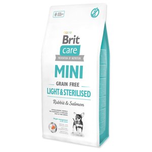 2x7kg Brit Care Mini Grain Free Light & Sterilised száraz kutyatáp