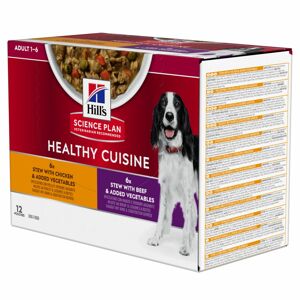 12x90g Hill's Science Plan Canine Adult Healthy Cuisine csirke & marha nedves kutyatáp