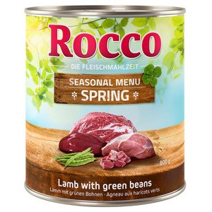 24x800g Rocco tavaszi menü bárány & zöldbab nedves kutyatáp