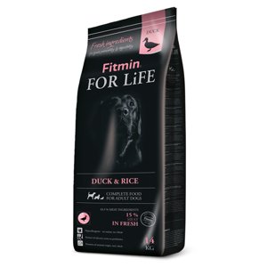 2x14kg Fitmin Dog For Life kacsa & rizs száraz kutyatáp