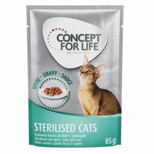 24x85g Concept for Life Sterilised Cats szószban nedves macskatáp - 20+4 ingyen!