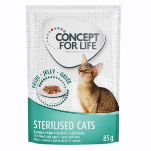12x85g Concept for Life Sterilised Cats aszpikban nedves macskatáp dupla zooPontért