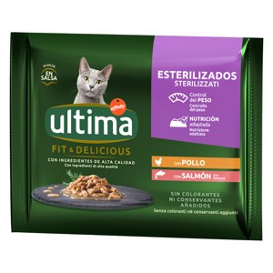 48x85g Ultima Cat Sterilized nedves macskatáp- Csirke & lazac