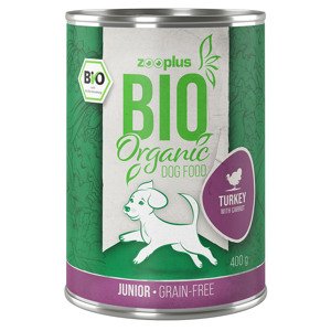 24x400g zooplus Bio Junior bio pulyka & bio sárgarépa nedves kutyatáp