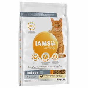 10kg IAMS for Vitality Adult Indoor csirke száraz macskatáp 10% árengedménnyel
