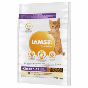 10kg IAMS for Vitality Kitten csirke száraz macskatáp 10% árengedménnyel