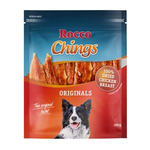 250g Rocco Chings Originals szárított csirke rágócsíkok kutyasnack 15% árengedménnyel