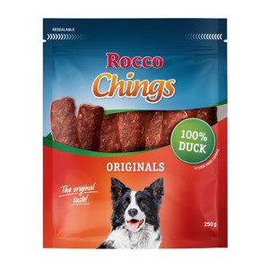 250g Rocco Chings Originals szárított kacsa rágócsíkok kutyasnack 15% árengedménnyel