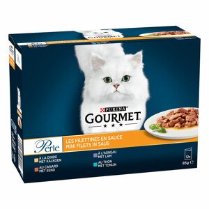 12x85g Gourmet Perle vegyes válogatás nedves macskatáp- Válogatott csíkok szószban