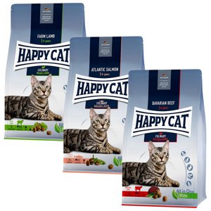 3x1,3kg Happy Cat Culinary Adult száraz macskatáp vegyes csomag-marha, lazac & bárány