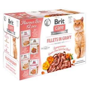 12x85g Brit Care Cat filék szószban nedves macskatáp- Flavour box (több íz egy dobozban)
