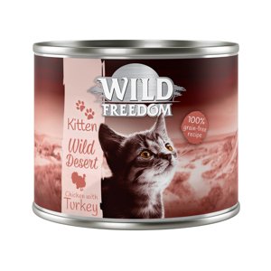 20 + 4 ingyen! 24x200 g Wild Freedom Kitten - "Wild Desert" - pulyka & csirke nedves macskatáp