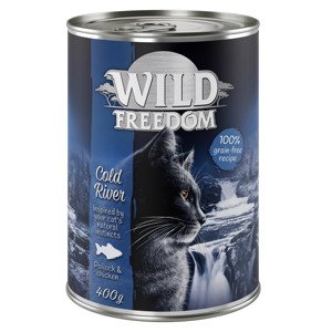 20 + 4 ingyen! 24 x 400 g Wild Freedom Cold River - tőkehal & csirke nedves macskatáp