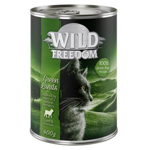 20 + 4 ingyen! 24 x 400 g Wild Freedom Green Lands - bárány & csirke nedves macskatáp