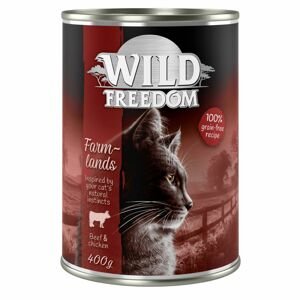 20 + 4 ingyen! 24 x 400 g Wild Freedom Farmlands - marha & csirke nedves macskatáp