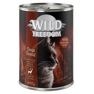 20 + 4 ingyen! 24 x 400 g Wild Freedom Deep Forest - vad & csirke nedves macskatáp