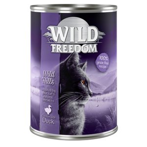 20 + 4 ingyen! 24 x 400 g Wild Freedom Wild Hills - kacsa & csirke nedves macskatáp