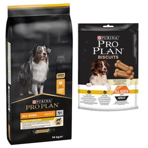 14kg PURINA PRO PLAN All Size Adult Light/Sterilised kutyatáp+400g Biscuits Light snack ingyen