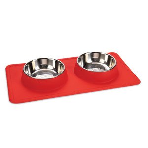 Karlie Diner Set Silikon Dex 2 tál szilikon alappal kutyáknak, 2x350ml, piros