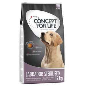 12kg Concept for Life Labrador Sterilised száraz kutyatáp 10+2 ingyen akcióban