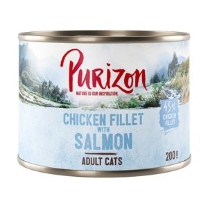 12x200g Purizon Adult gabonamentes nedves macskatáp- Csirkefilé & lazac