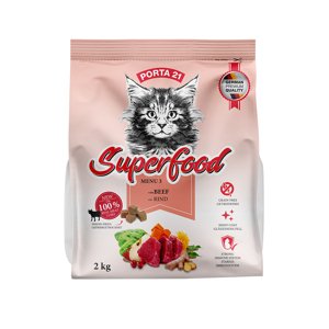 2x2kg Porta 21 Superfood Menu 3 marha száraz macskatáp