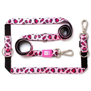 Max & Molly Leopard Pink multifunkcionális póráz kutyáknak, 200x2,5cm