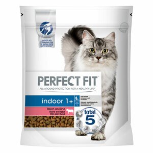 750g Perfect Fit Indoor 1+ marha száraz macskatáp 15% árengedménnyel