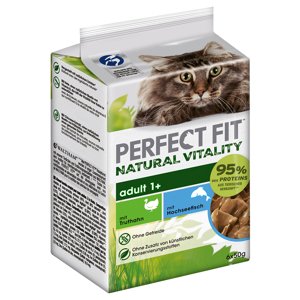 6x50g Perfect Fit Natural Vitality Adult 1+ Nyílt tengeri hal & pulyka nedves macskatáp 15% árengedménnyel!